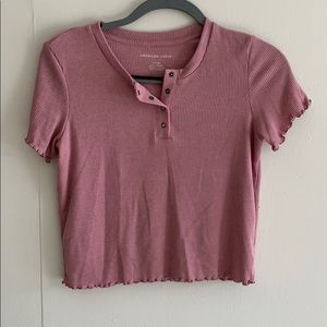 American Eagle Pink Boxy Crop Top